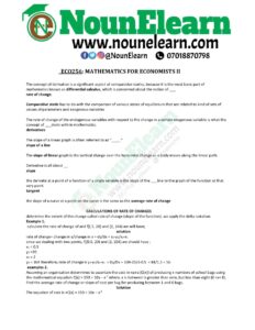 Eco256 Exam Summary – Mathematics for Economists
