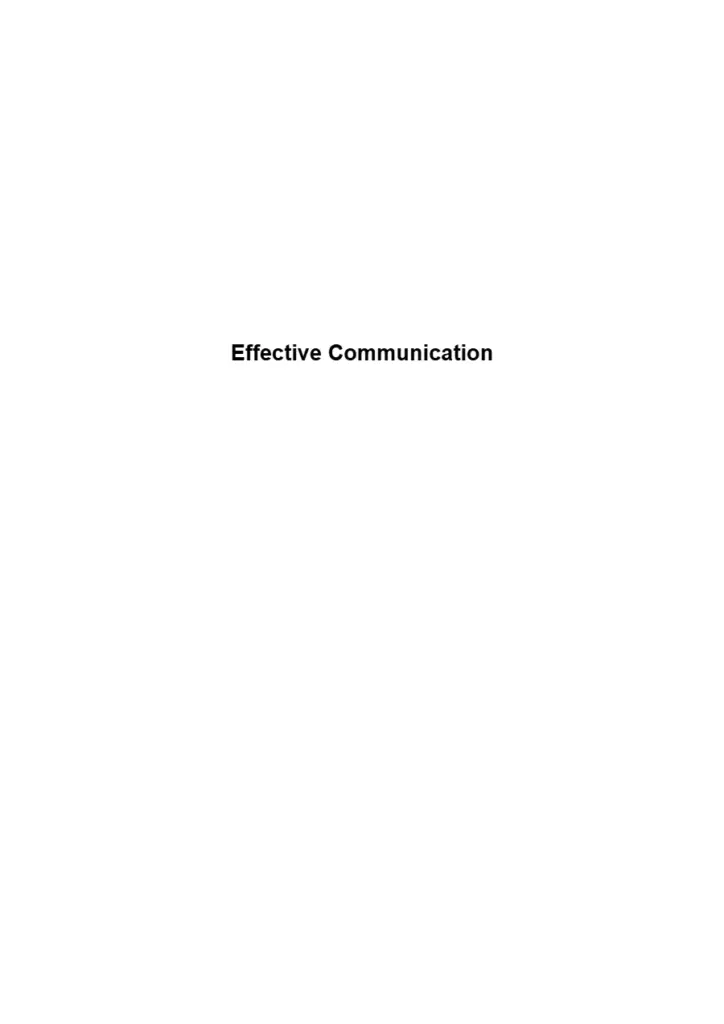 Effective Communication: Listening Skills and Empathy