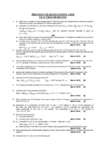 Electrochemistry Previous Year Questions