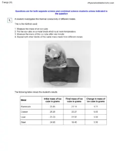 Energy (H) Question Paper