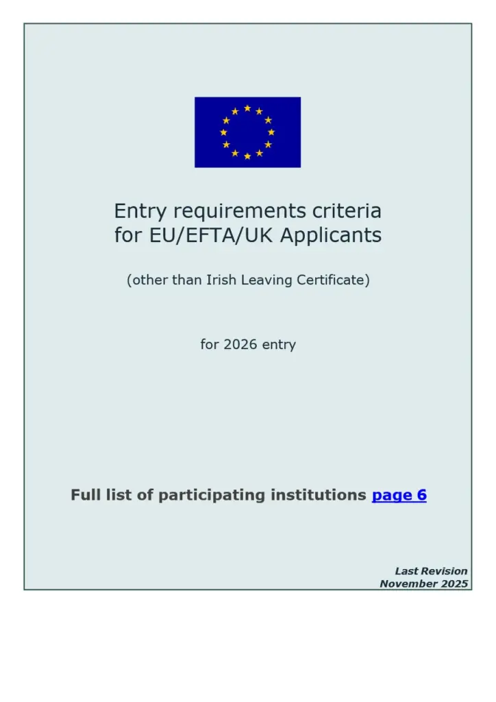 Entry Requirements for EU EFTA UK Applicants 2026