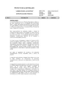 Especificaciones Técnicas de Alcantarillado – Jardín Infantil Los Notros