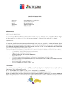 Especificaciones Técnicas de Electricidad para Jardín Infantil Cariñositos