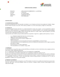 Especificaciones Técnicas para la Instalación de Sombreadero en Betania