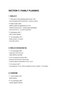 Family Planning OSPE Answers