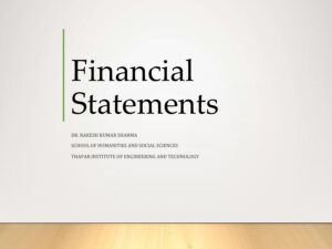 Financial Statements by Dr. Rakesh Kumar Sharma