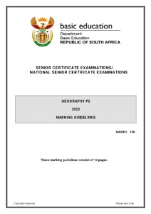 Geography P2 Marking Guidelines May June 2023