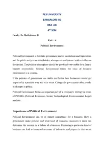 Global Business Environment Notes – Unit 4