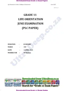 Grade 11 Life Orientation June 2025 Exam Paper