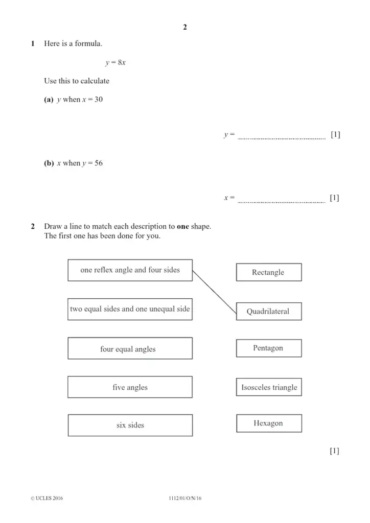 Grade 7 Mathematics Practice Questions and Answers
