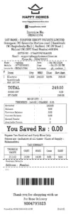 Happy Homes Invoice – Order No. ORD451594