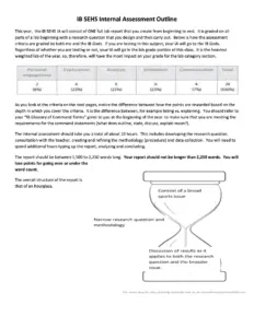 IB SEHS Internal Assessment Rubric and Guidelines