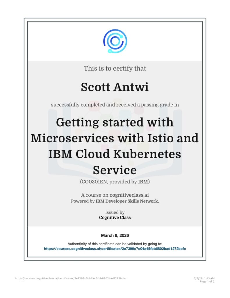 IBM CO0301EN Certificate