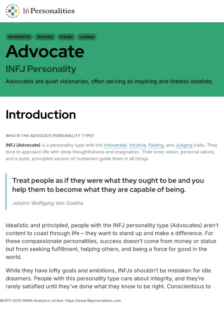 INFJ Personality Traits and Characteristics