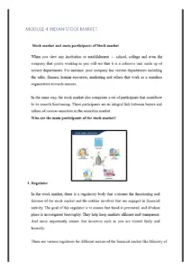 Indian Stock Market – Module 4 Overview