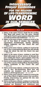 Intercessory Prayer Guidelines for Life Transforming Word in Our Services