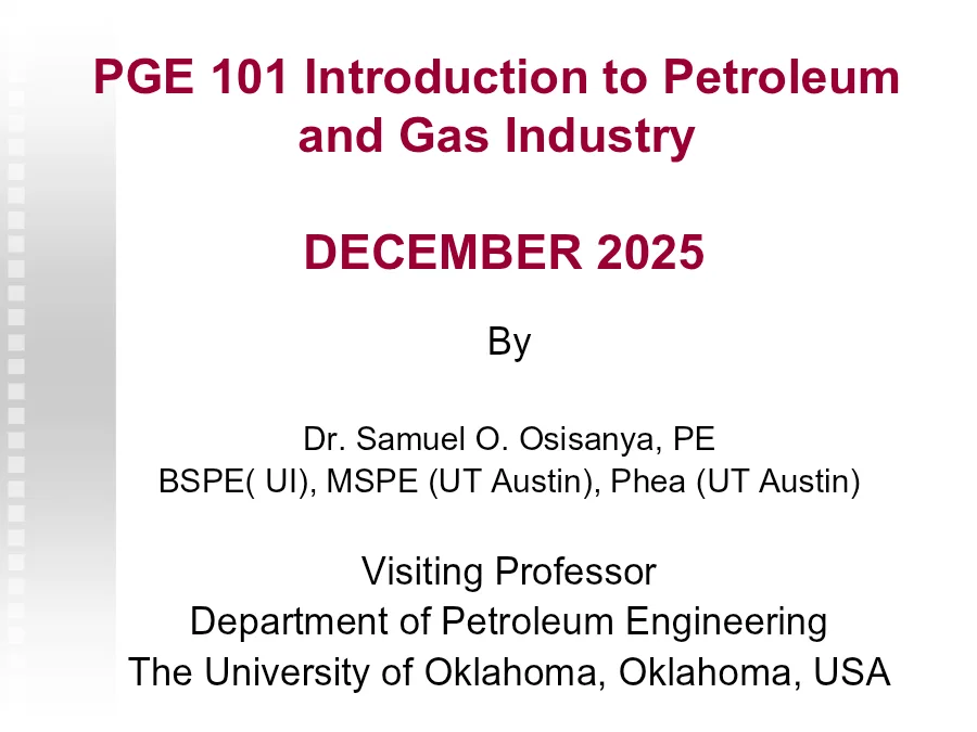 Introduction to Petroleum and Gas Industry - Chapter 7