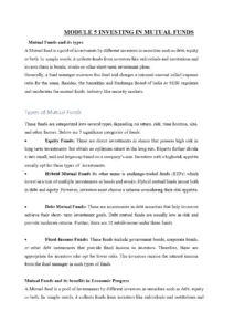 Investing in Mutual Funds – Module 5