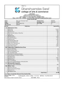 Kajal Dharampal Gupta SYBFM Fee Receipt 2026-2027
