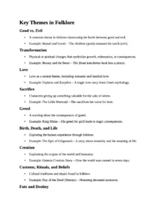 Key Themes in Folklore Analysis