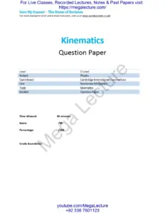 Kinematics in Newtonian Mechanics – Cambridge O Level Physics