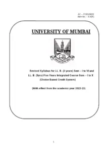 LL.B. 3 Years Sem I to VI and LL.B. 5 Years Integrated Course
