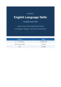 LLB English Language Skills Study Notes
