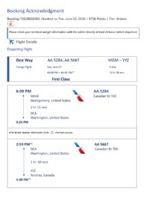 Lucy Itinerary – Travel Plans from Montgomery to Toronto