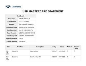 Mastercard Statement 5594 from 2000 to 2026