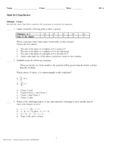 Math 20-2 Final Review