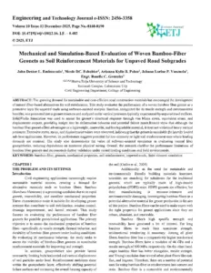 Mechanical and Simulation-Based Evaluation of Woven Bamboo-Fiber Geonets as Soil Reinforcement Materials for Unpaved Road Subgrades