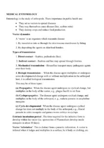 Medical Entomology: Vector Dynamics and Control Measures