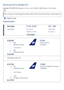 Michael Itinerary – Travel Plans from Berlin to Chicago