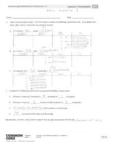 Module 1 Homework Answer Key – Common Core Mathematics Curriculum