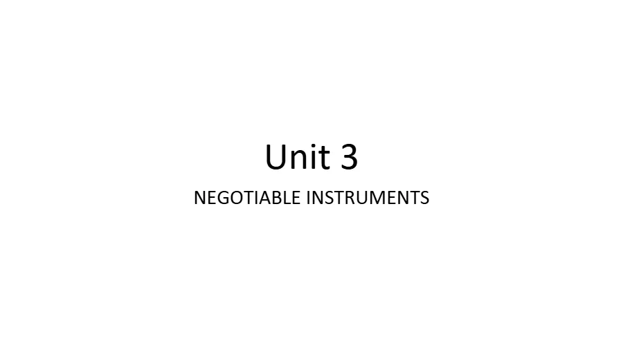 Negotiable Instruments: Definition and Characteristics