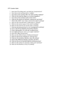 OPP Question Bank: Comprehensive Guide for Printing Techniques