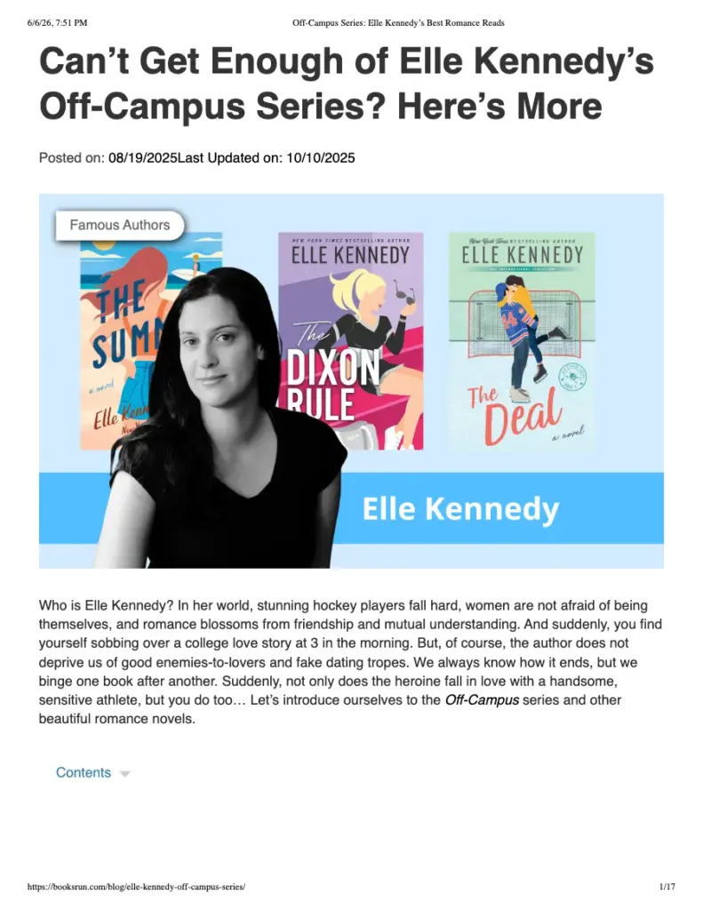 Off-Campus Series: Elle Kennedy’s Best Romance Reads