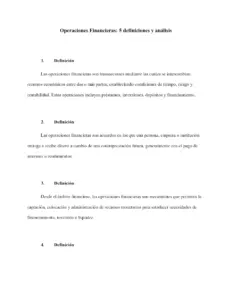 Operaciones Financieras: 5 Definiciones y Análisis
