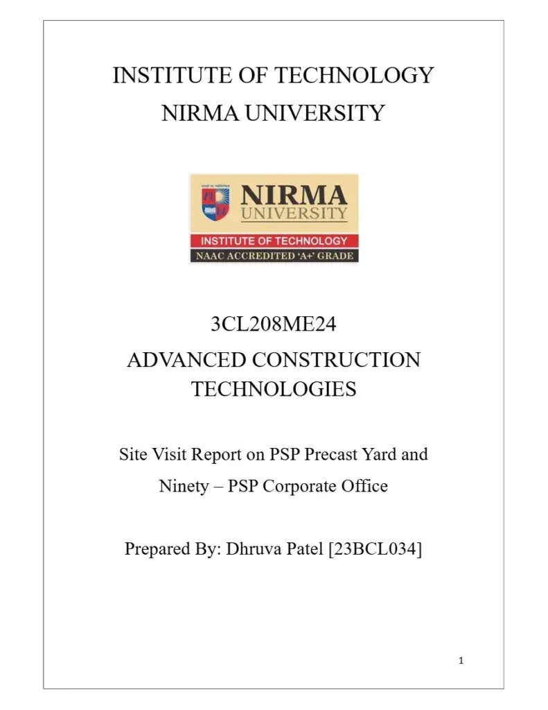 PSP Precast Yard Site Visit Report