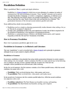 Parallelism Definition and Examples