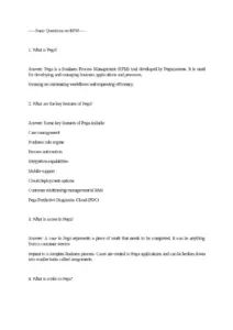 Pega Interview Questions and Answers