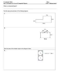 Perimeter and Area of Composite Figures – Unit 7 Measurement