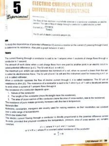 Physics Practical: Electric Current, Potential Difference, and Resistance