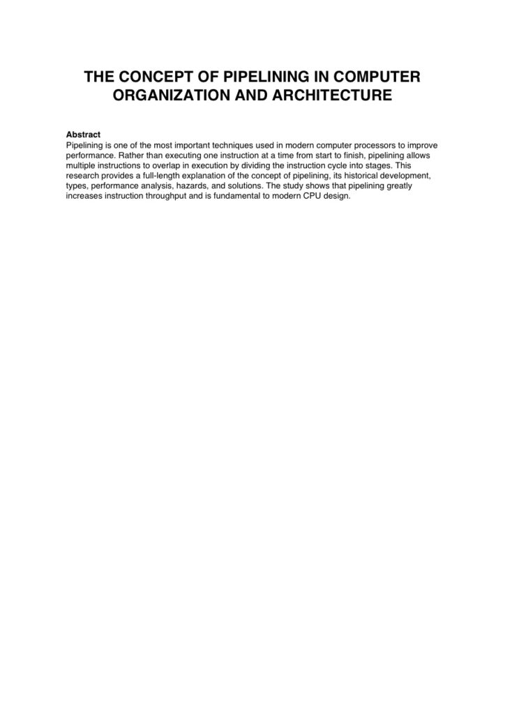 Pipelining in Computer Organization and Architecture
