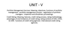 Portfolio Management Services and Credit Rating Overview