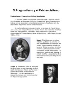 Pragmatismo y Existencialismo: Filosofía Contemporánea