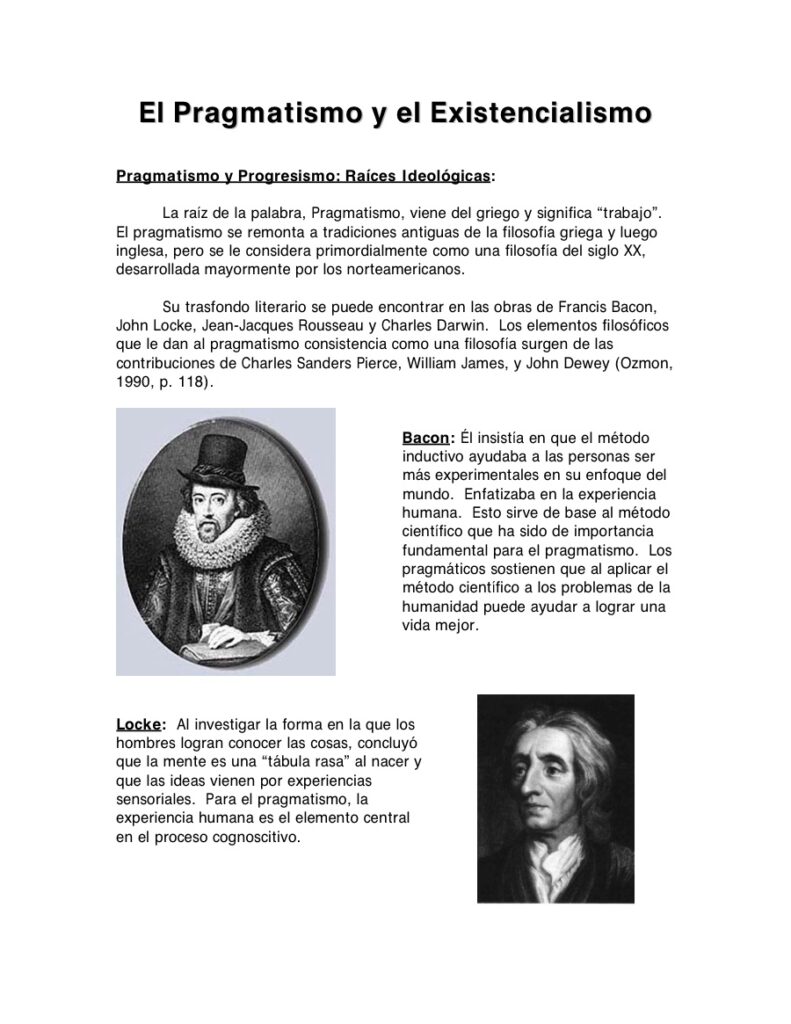 Pragmatismo y Existencialismo: Filosofía Contemporánea