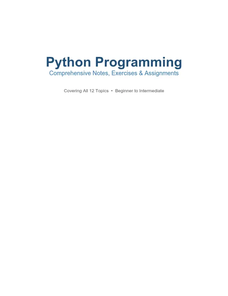 Python Programming - Chapters 1 to 5
