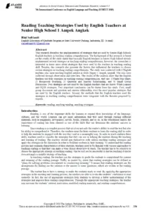 Reading Teaching Strategies Used by English Teachers at Senior High School 1 Ampek Angkek