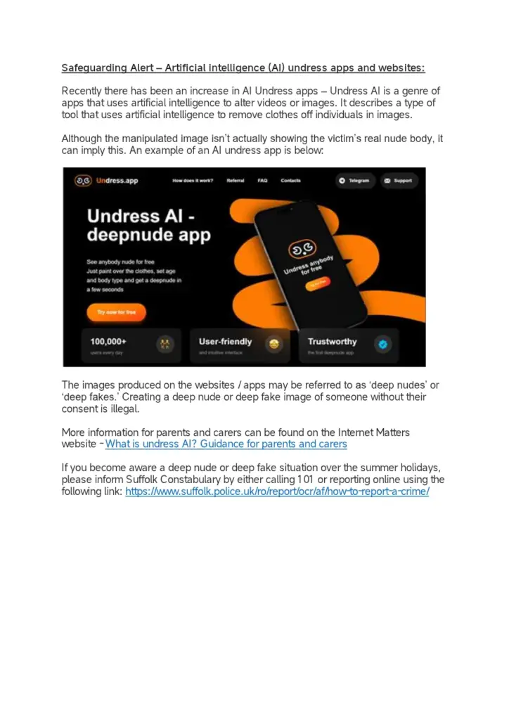 Safeguarding Alert: AI Undress Apps and Websites